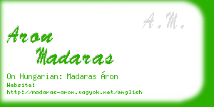 aron madaras business card