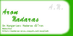 aron madaras business card